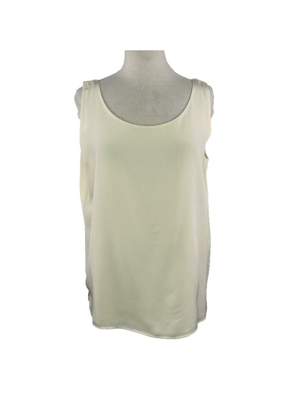 Vtg Classiques Entier Size 14 100% Silk Ivory Tank  90s Minimalist Quiet Luxury